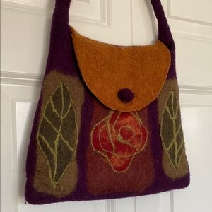 Handcrafted Felt Bag with Floral Design